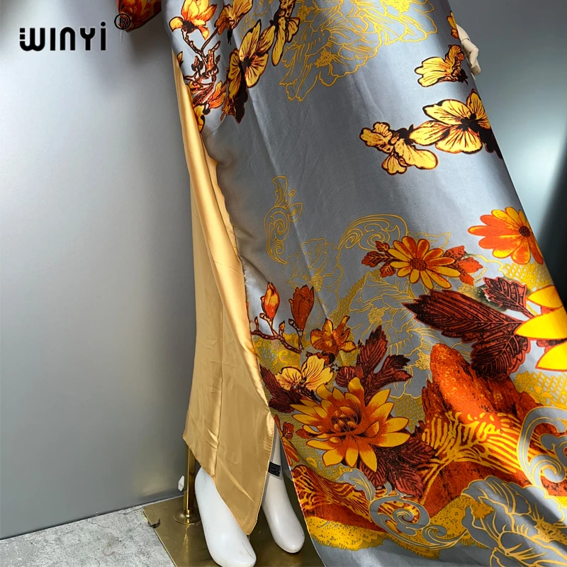 WINYI été fête robe de soirée dubaï luxe femme ample imprimé caftan femme musulmane vêtements vacances robe de plage mode Caftan