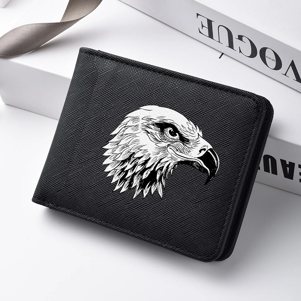 Schlanke Geldbörse für junge Männer mit Adler-Bild-Design, Kreditkartenetui, Leder-Bifold für Männer