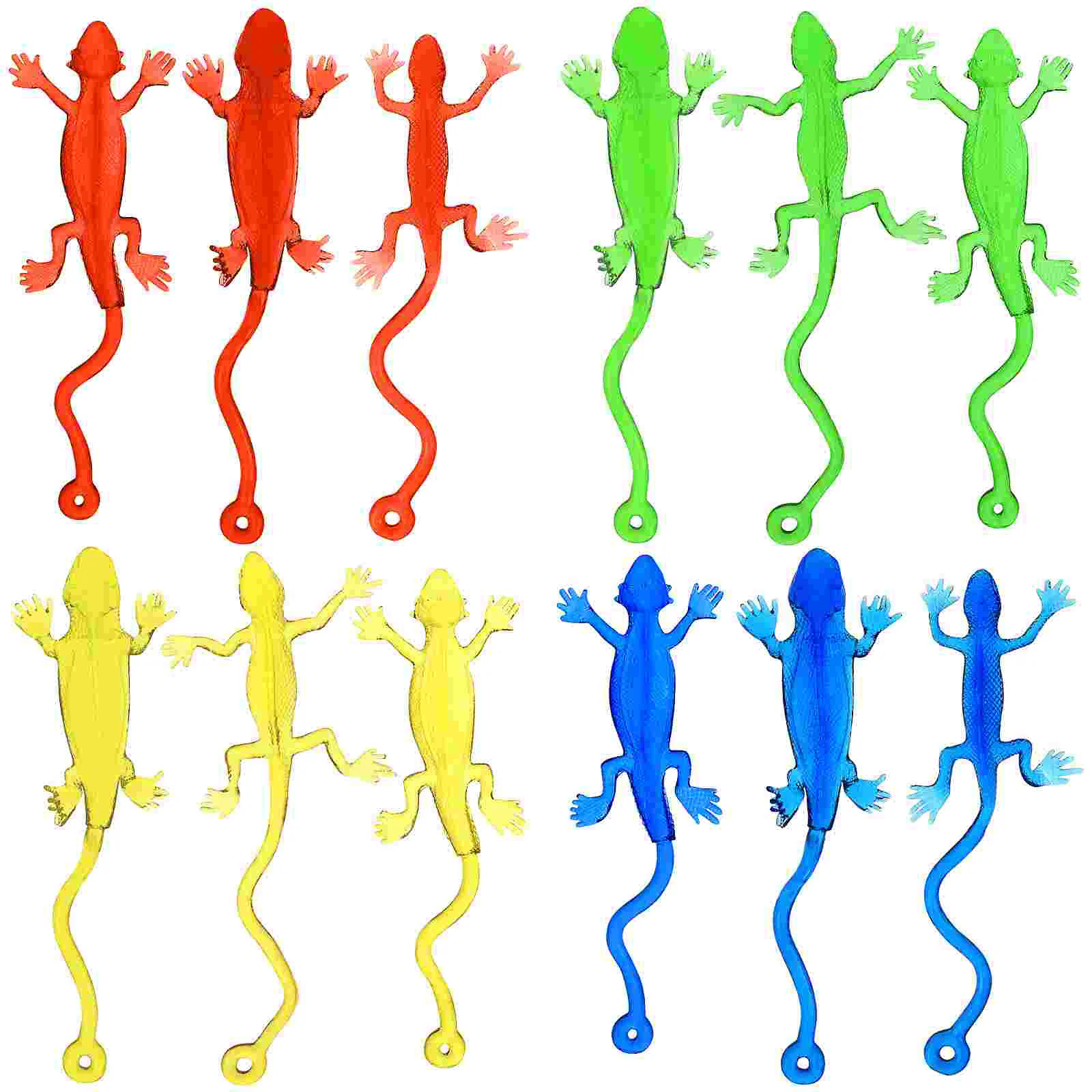 20 Uds. De juguete de lagarto pegajoso para niños, Parodia de Gecko, Material elástico interactivo, bordes redondos lisos, diversión, creativa para padres