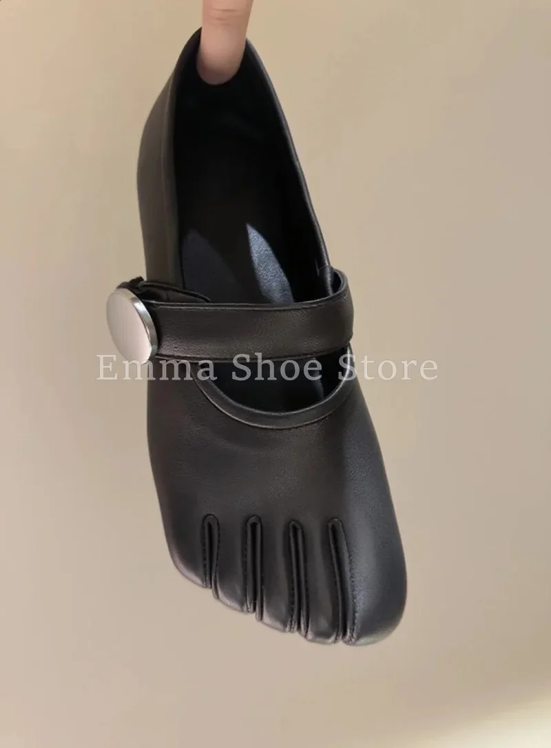 جديد وصول المرأة خمسة أصابع سبليت تو المتسكعون الماس رصع موضة حذاء مسطح الراحة اليومية مشبك عدم الانزلاق أحذية الباليه #3