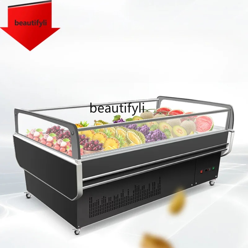 

A61 Коммерческое сохранение фруктов, ветрозащитная стойка, двухсторонняя реклама для супермаркета, холодильная морозильная камера Zhongdao