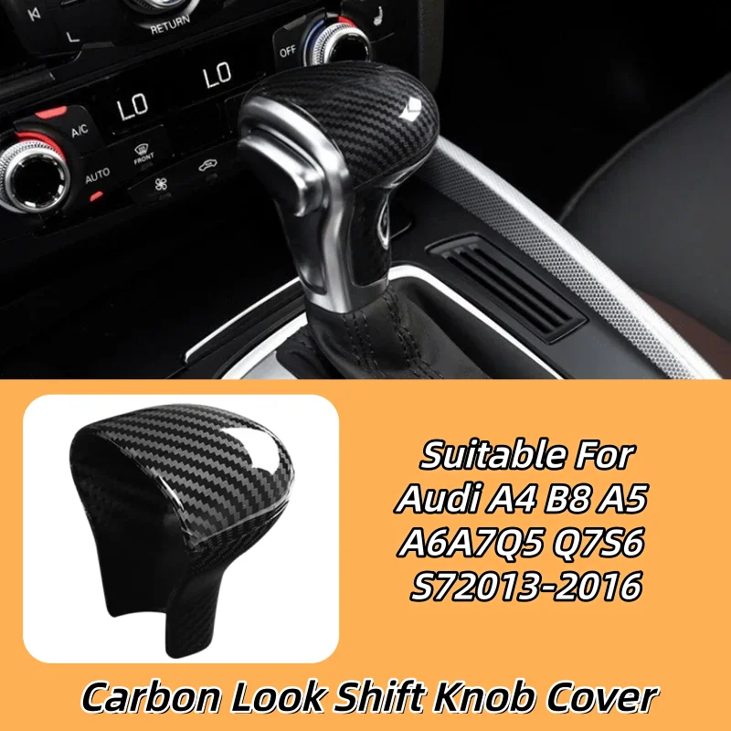 Für Audi A4 B8 A5 A6 C7 A7 Q5 Q7 2012 2013 2014 - 2016 Carbonfaser-Zubehör Auto-Handbremsabdeckung Aufkleber Schaltknauf-Abdeckung – Detail 1