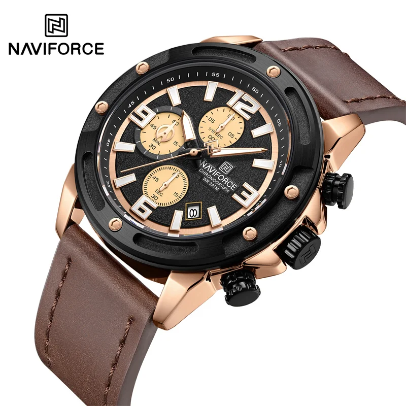 Nuovo stile NAVIFORCE orologi da uomo di lusso di alta qualità moda di lusso 3ATM orologio da uomo al quarzo impermeabile all'aperto delle migliori marche 2025