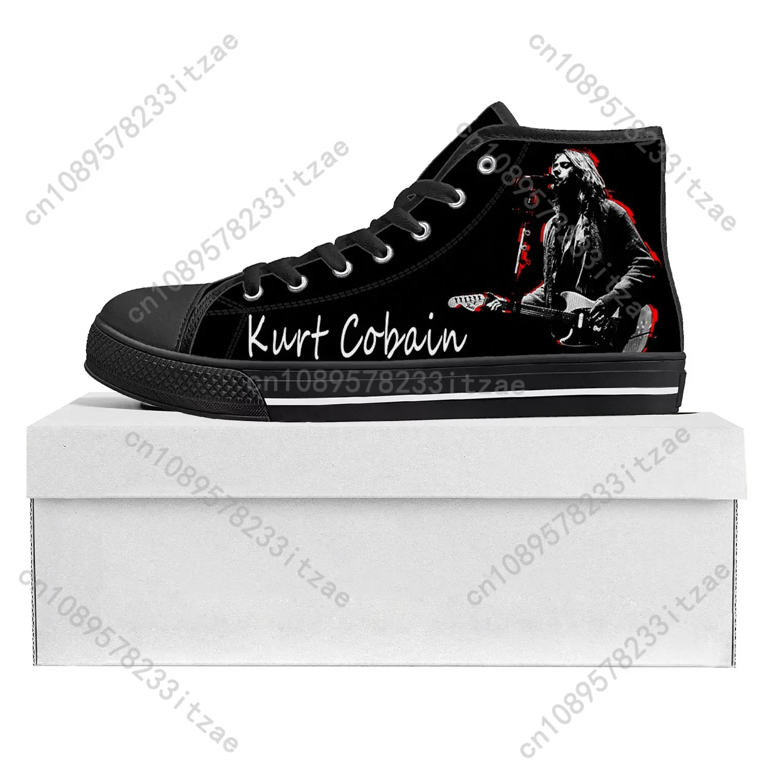 

Kurt Cobain High Top High Quality Sneakers Mens Womens Teenager Canvas Sneaker Casual Custom Made Shoes Customize Shoe Black