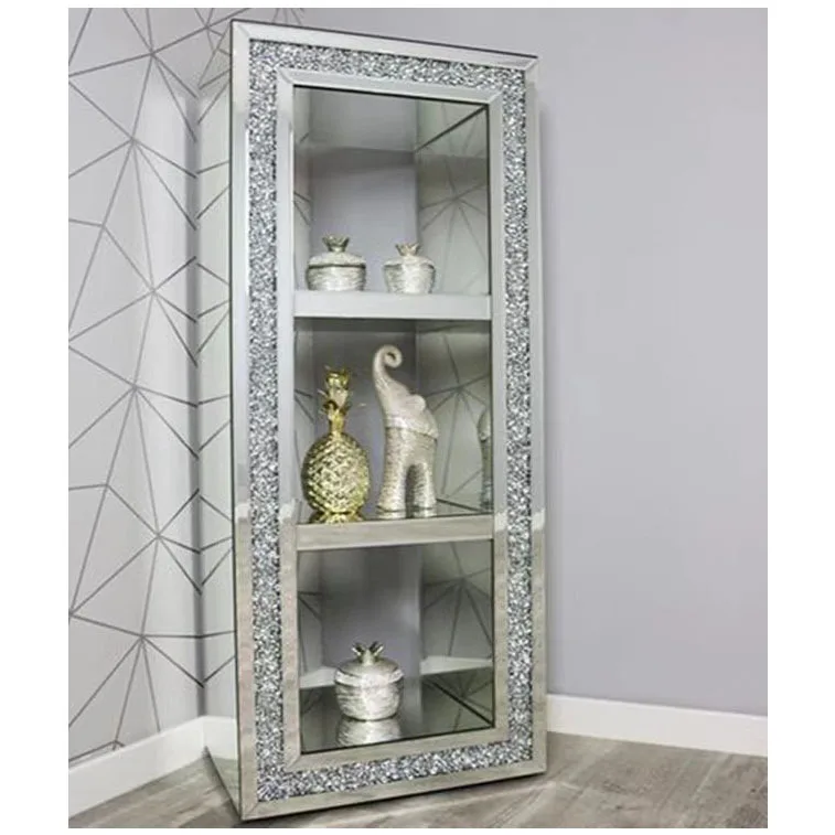 

2022 Mirror Sample Glass Display Rhinestone Silver Display Case