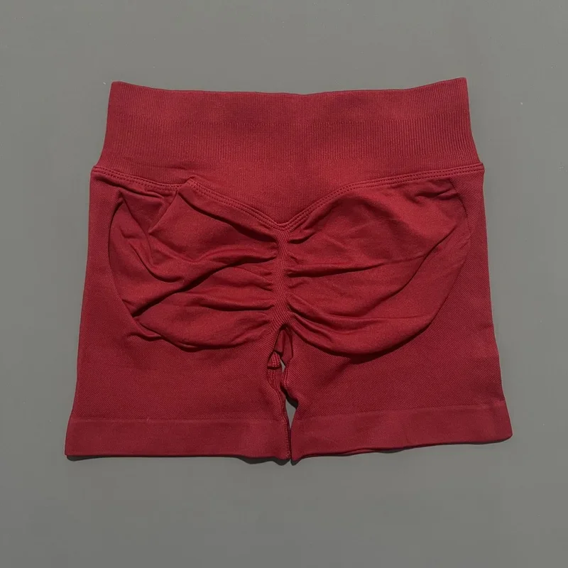 HISTELLO Sportshorts mit niedriger Taille, einfarbig, nahtlos, Po-Lifting, hohe Dehnbarkeit, atmungsaktiv, für Yoga, Fitness, Workout – Detail 14