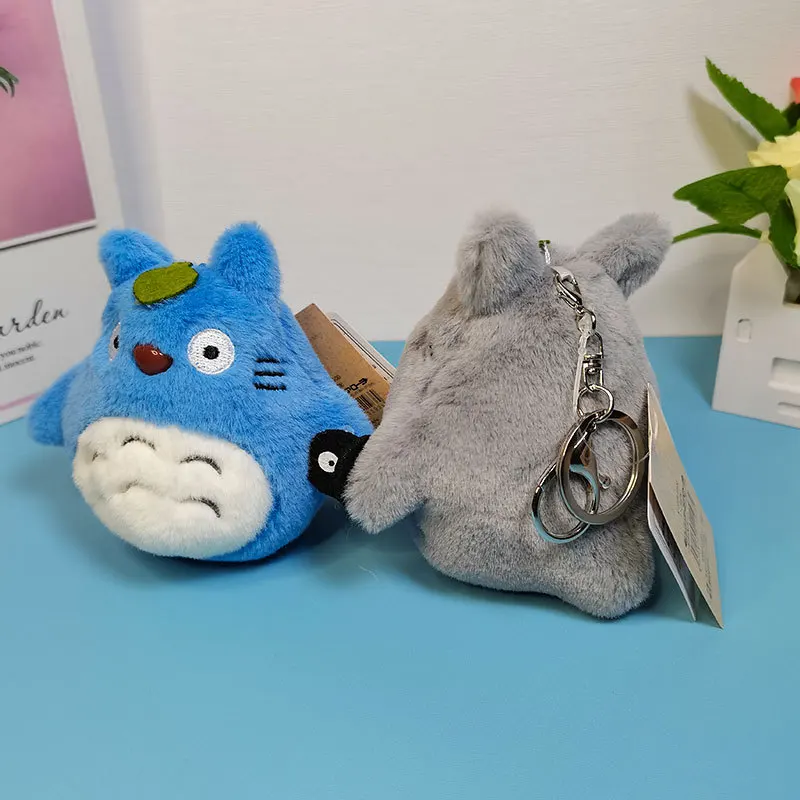 Anime Cute Cat Keychain Purse Soft Plush Zipper Small Wallet for Teens Girls Women Kawaii Data Cables Earphones Bag Key Pouch