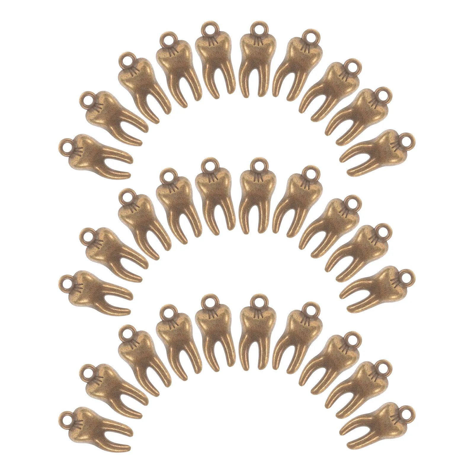 

100Pcs Alloy Teeth Charms Pendant Retro Style Bulk for DIY Jewelry Making Necklace Keychain Crafts Novelty Teeth DIY Charms