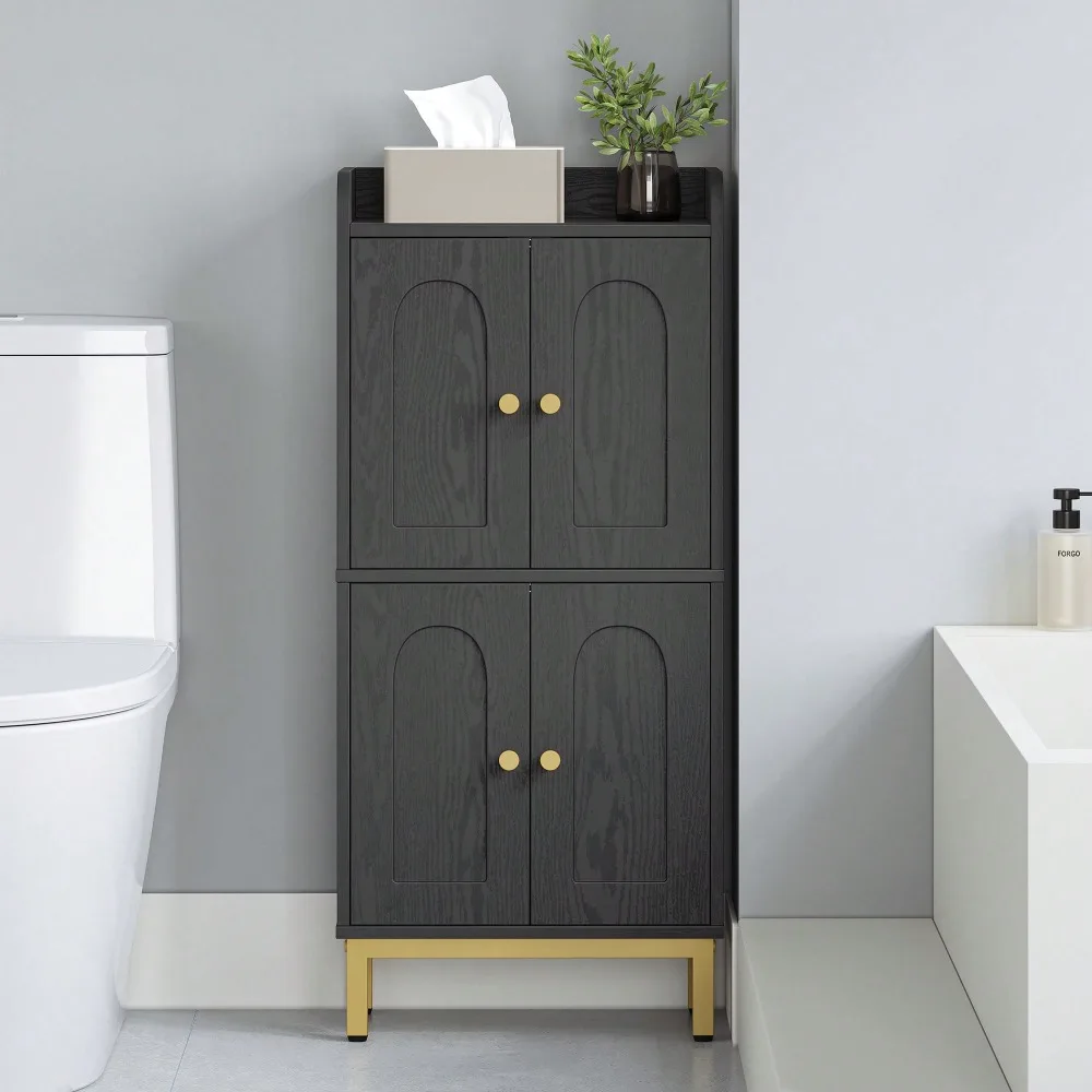 

Bathroom Cabinet, Small Storage Cabinet With 4 Doors, Bathroom Organizers And Storage Cabinets With Adjustable Feet. Ca