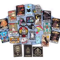 Jacket/Backpack Embroidery Patch DIY Tarot Embroidered Patches On Clothes Badges Punk Animal Patch Iron On Patches For Clothing