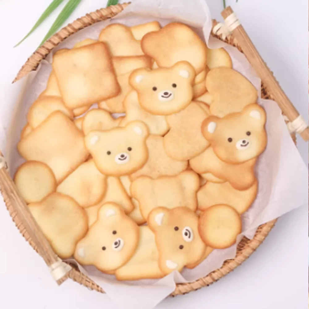 2PCS Silicone Cookie Baking Mold Set Homemade Cookies Square,Cat,Bear,Round,Rectangle Shape Mold Crispy Biscuits Japanese Style