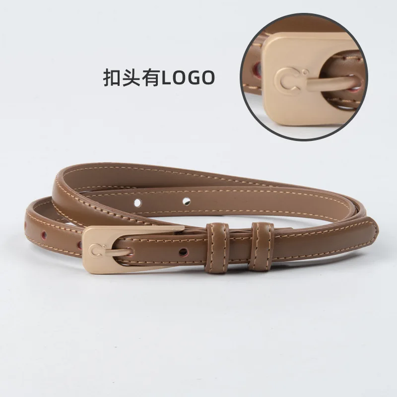 Designer Classic Retro Leather Belt Women's Leather Thin Waist Belt Women's Casual Fashion Belt