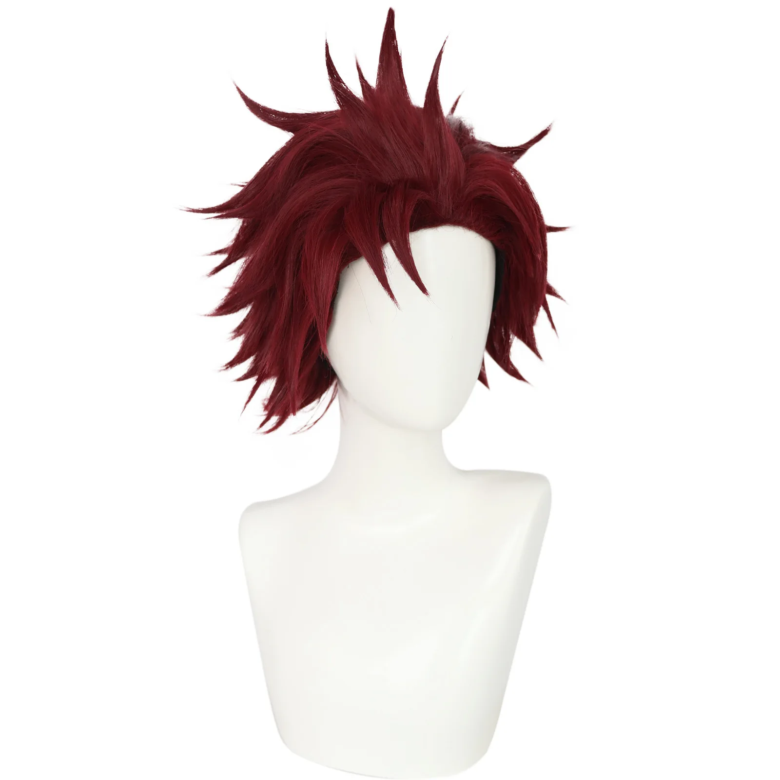 Dark Red Short Anime Cosplay Wig – Universal Kemonomimi Neko Girl Short Fluffy Synthetic Hair Wig