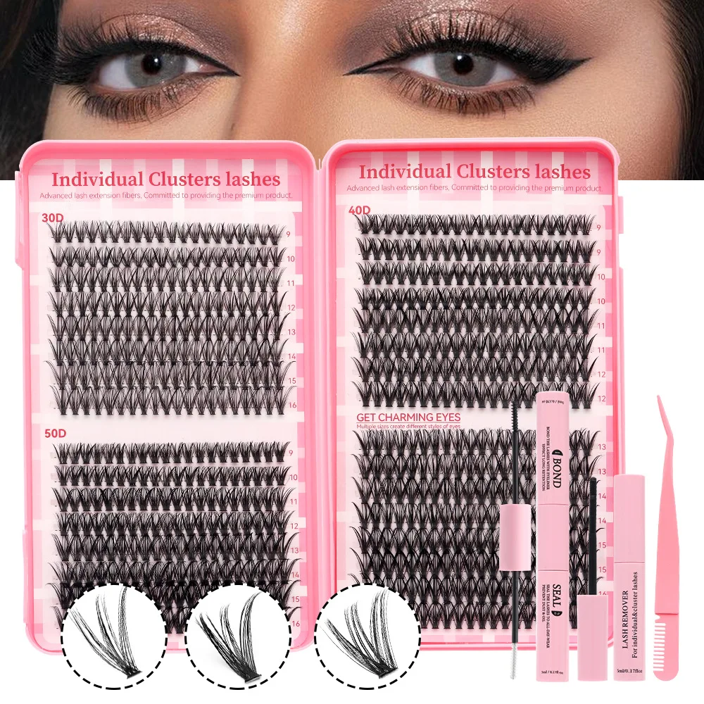 False Eyelash Set Mixed Length Lashes 30d -100d C Curl Reusable 8 -16mm 300/640 Pcs Festival Gift Book