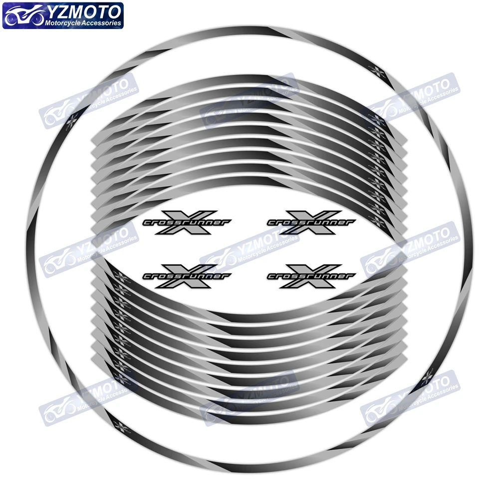 

For HONDA X Crossrunner Motorcycle 17 Inch Front And Rear Wheel Hub Sticker Decal Reflective Waterproof Decorative Rim Stickers