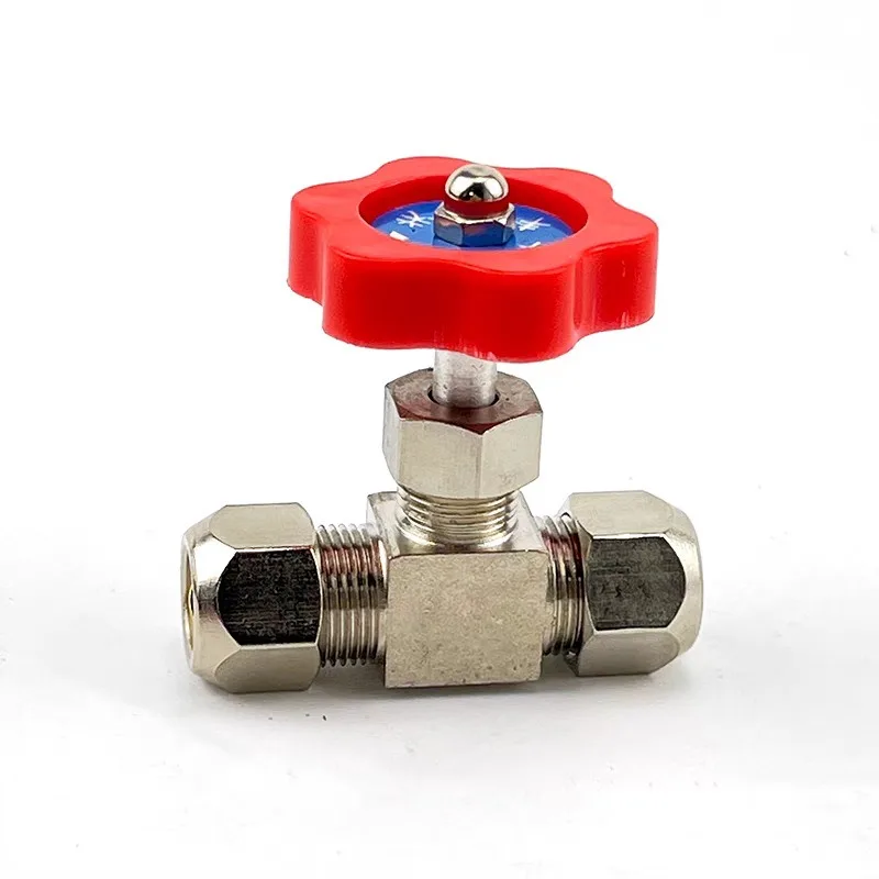 Adjustable Airflow Compression Needle Control Valve, Fits 6/8/10/12mm Copper Tube Fitting