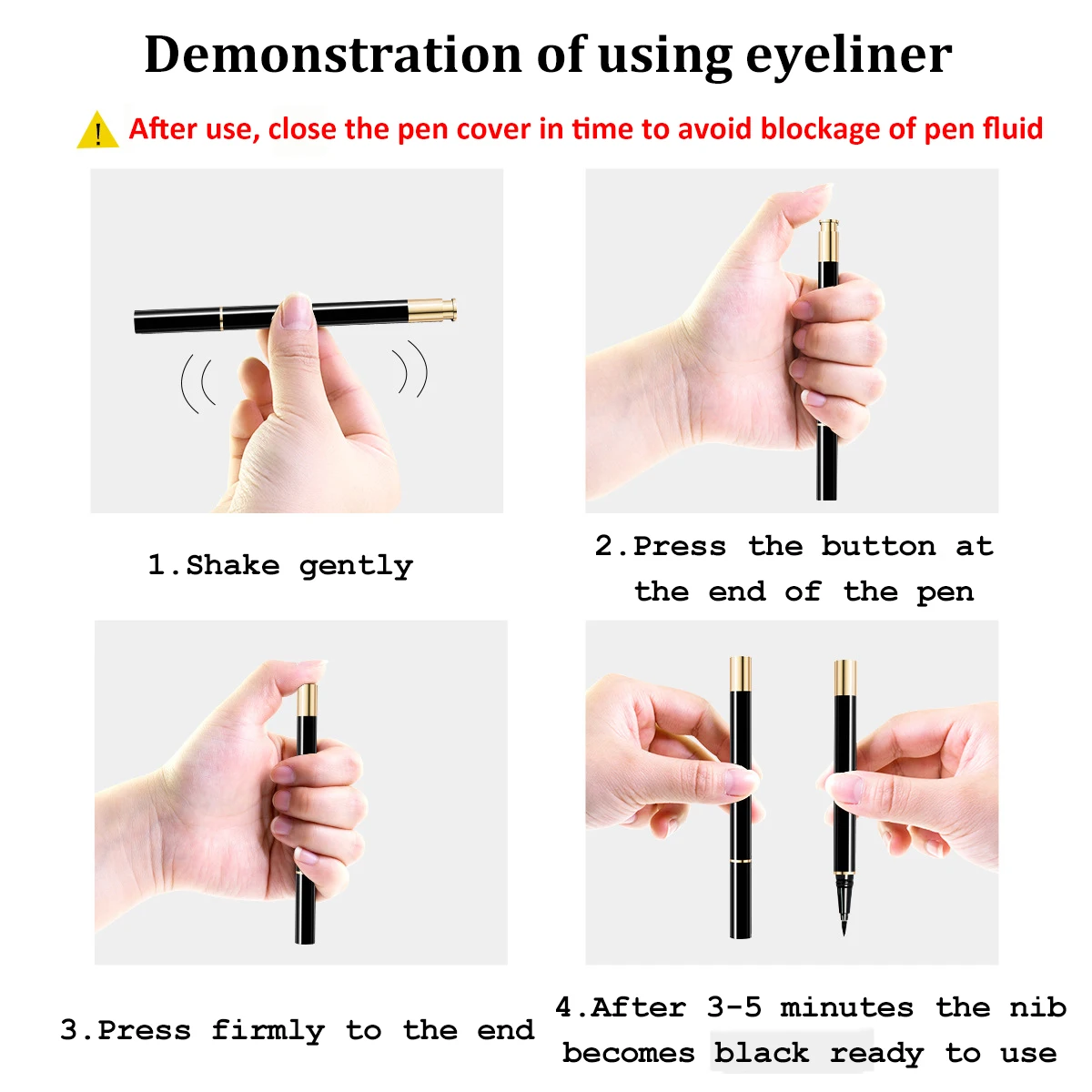 New Self-adhesive Eyeliner Pen False Eyelashes Three-in-one Sticky Eyeliner Liquid Soft Hair Brush Head Glue-free