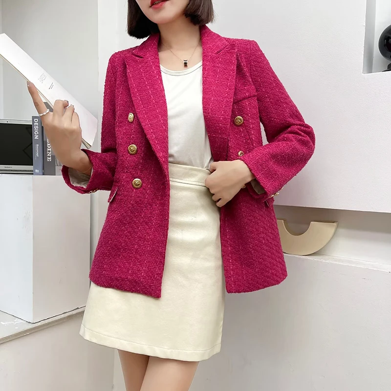 Casual Long Sleeve Suit Blazer Office Lady Spring Autumn Fashion Elegant Solid Outerwear Jacket For Women 2024 Female Coat