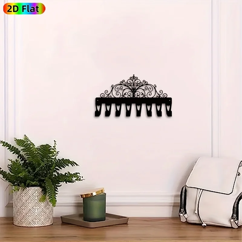CIFBUY Vintage Floral Metal Wall Art Key Holder Waterproof Durable Iron Craft Decor For Entryway Hallway Living Room Home Gift