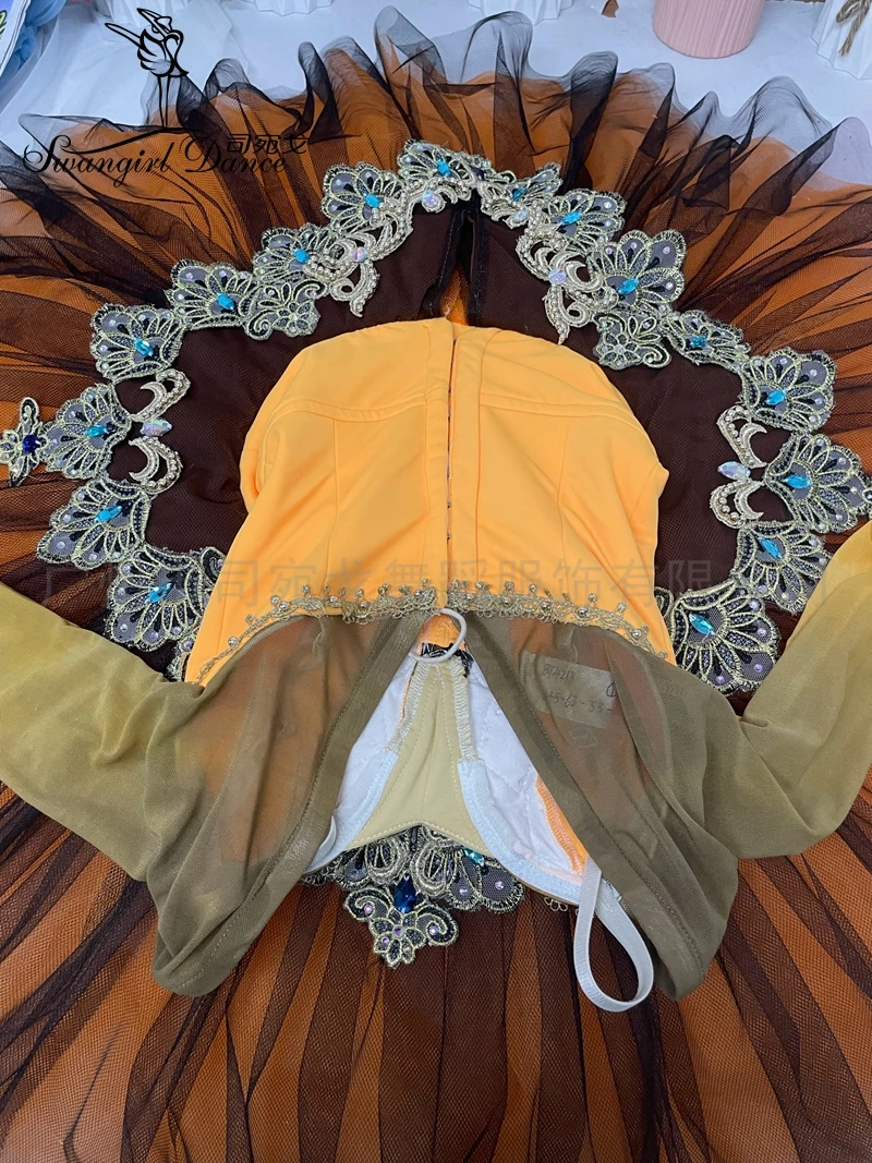 New Orange Color Blingbling  Ballet Tutu Competition Performance Tutu Customized BT4213
