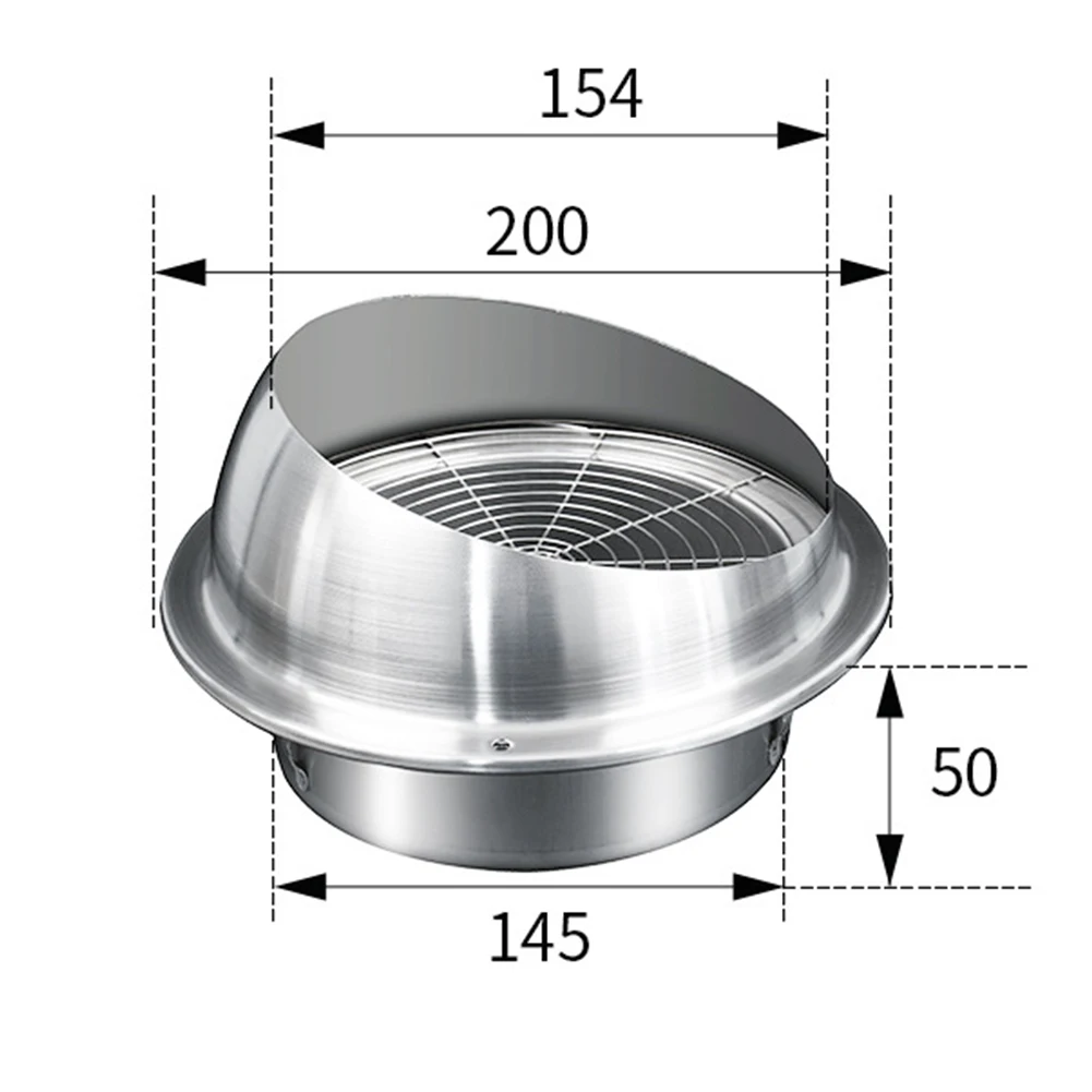 

Stainless Steel Air Vent Ventilation Exhaust Grille Cover Wall Ceiling Exhaust Duct Cover Cooling Heating Round Vent Cap