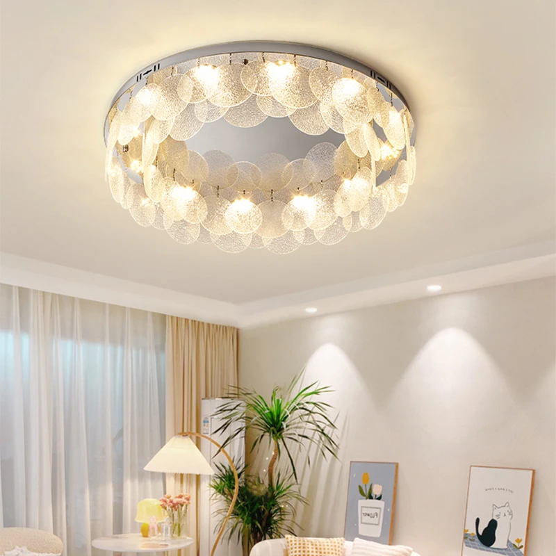 Luxury Led Crystal Ceiling Lights Nordic Modern Villa Living Room Glass Chandelier Simple Home Indoor Decor Lighting Fixtures