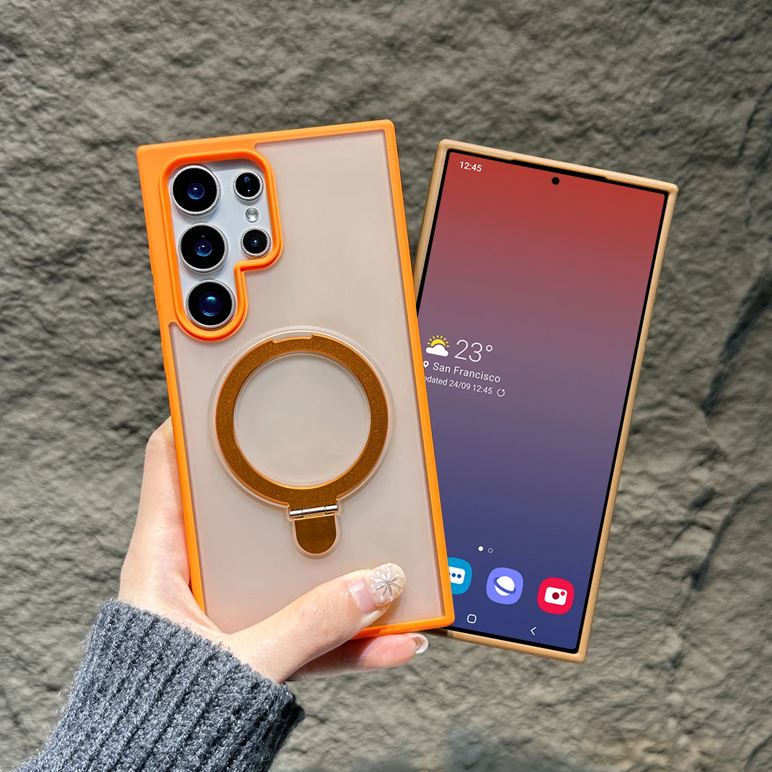 Matte Case For Samsung Galaxy S25 S24 S23 S22 Ultra Plus S21 S20 FE For Magsafe Magnetic Charge Frosted Bumper Cover