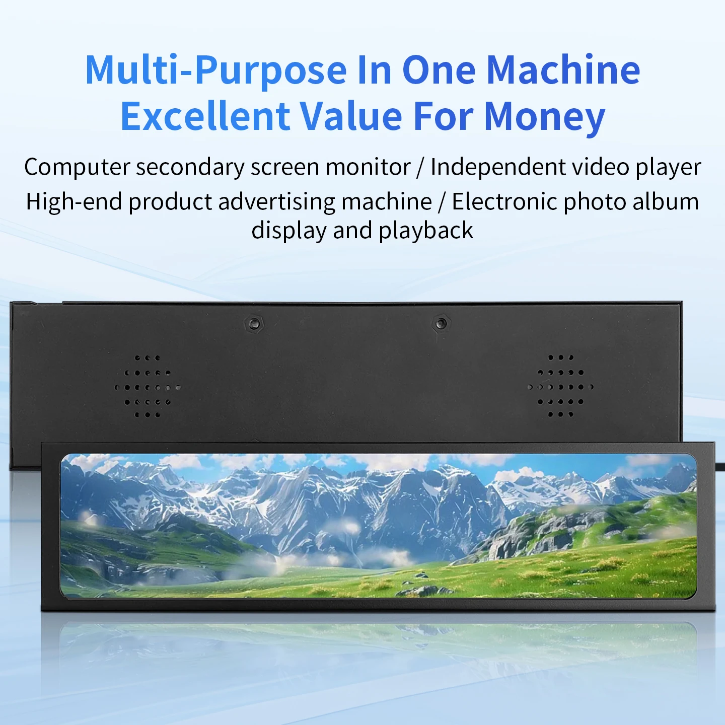 

11.26 Inch IPS Secondary Screen 440×1920 Resolution CPU GPU 170 ° Wide View Computer Monitoring USB Display