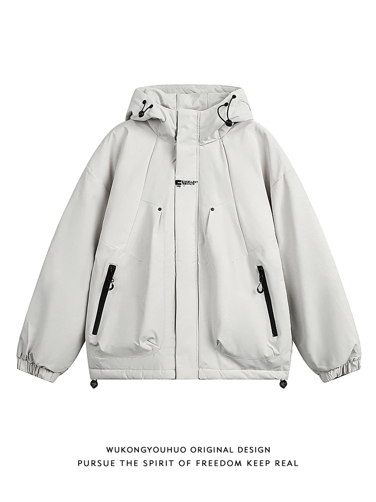 

Теплая утолщенная хлопковая куртка для мужчин с капюшоном, зимняя, в стиле ретро, рабочая одежда, повседневная, молодежная, универсальная, в стиле Cleanfit