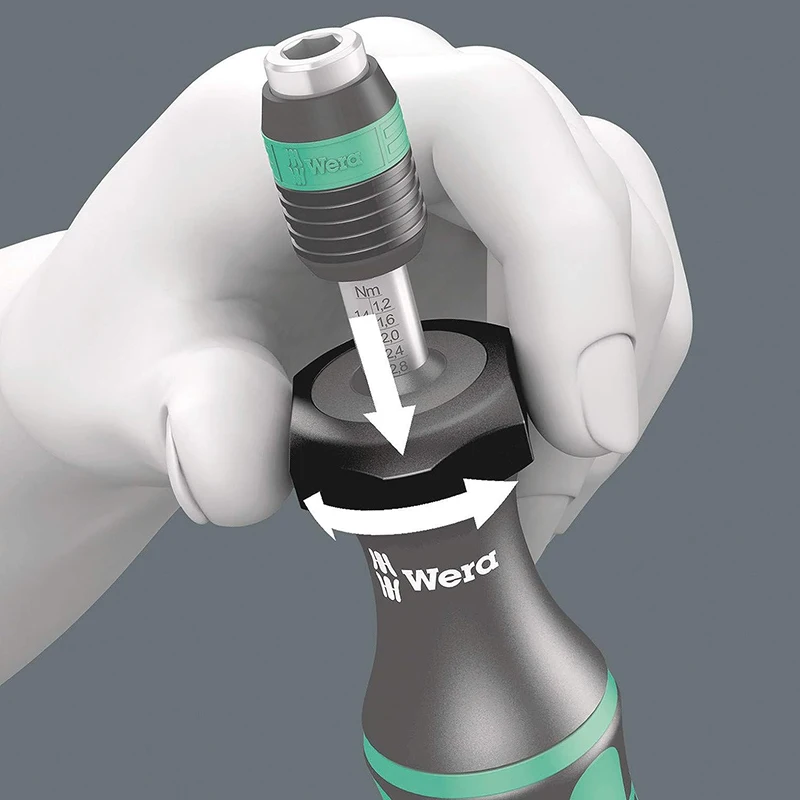 WERA 05074739001 7440/41/42 Kraftform Adjustable Torque Screwdriver Quick Installation Self-Locking Simple Operation