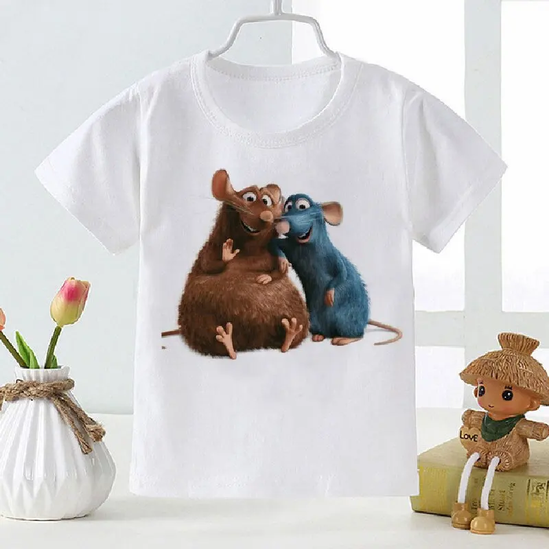 Cartoon Baby Clothes Pattern T-shirt Boys And Girls Soft White T Shirt Toddler Summer Fashion New Style Top Kids T Shirt