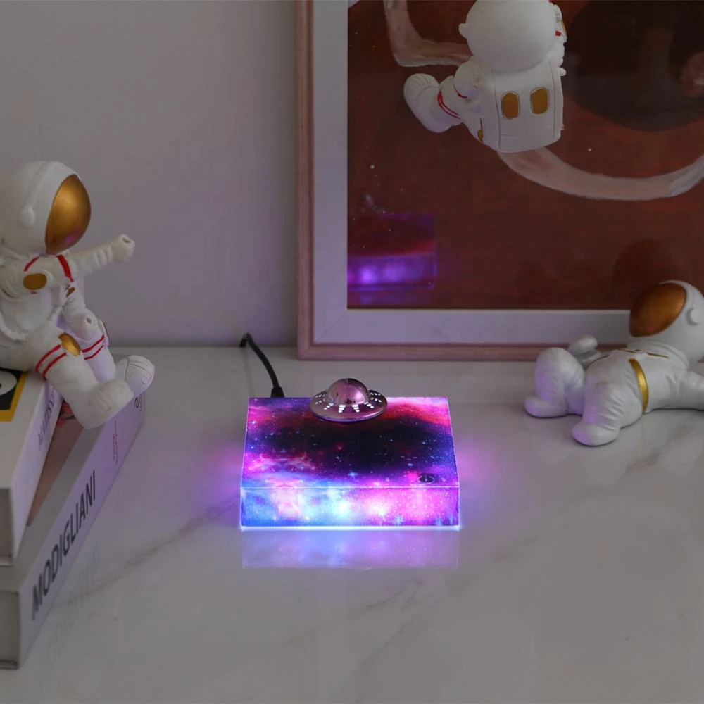 Imagem -03 - Magnetic Levitating Led Night Light Lâmpada de Mesa de Rotação Luz Flutuante Criativa para Casa Mesa Escritório Decoração de Casa