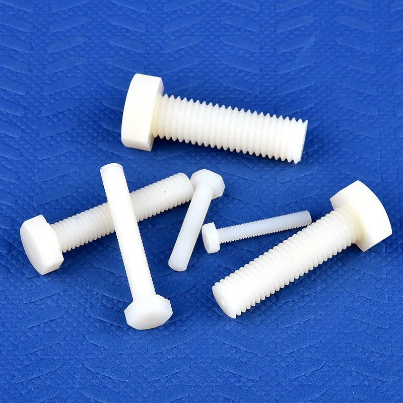 5~20pcs M4 M5 M6 M8 M10 M12 White Nylon Hexagonal Screw Metric Threaded Hex Head Screw Plastic Insulated Bolt