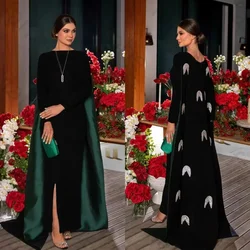 Customized Jersey Draped Sequined Engagement A-line Boat Neck for Saudi Arabia Wedding Party Dress Floor-Length Evening Gowns