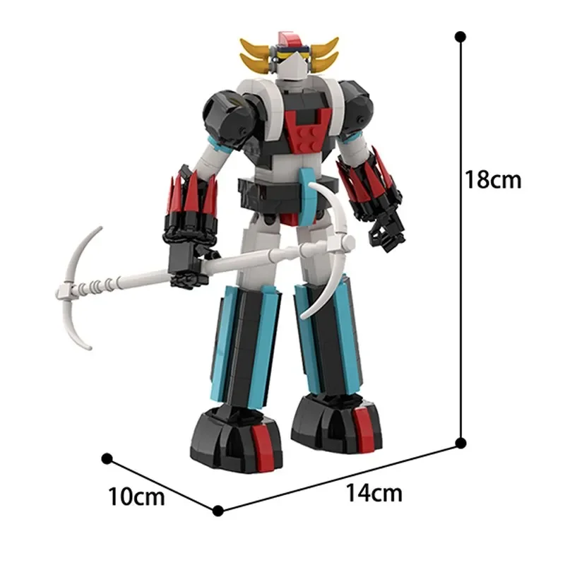 MOC-36429 figurki Anime Grendizereds Space techniczny Mecha zestaw klocków budowlanych Goldorakeds UFO Model robota dla dzieci Puzzle zabawki prezent