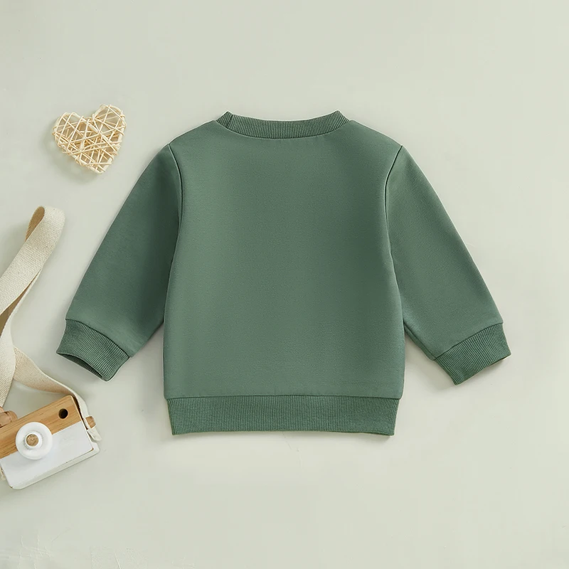 Kids Autumn Sweater with Round Neck Long Sleeves Letter Print Casual Style and Comfortable Fit for Boys and Girls