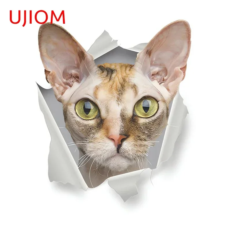 UJIOM Tear Small Cat Sphinx Wall Sticker Sunscreen Crack Decal Creative Home Decor Bathroom Accessories Murals Wallpapers