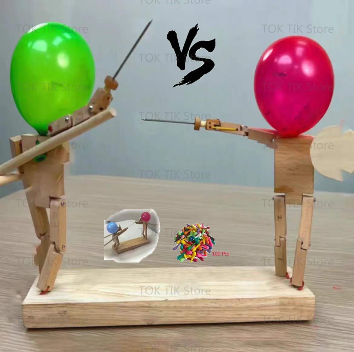 Globo hecho A mano de bambú para hombre, marionetas de esgrima de madera divertidas, juego de batalla, Whack A, globo para fiesta, decoración del hogar