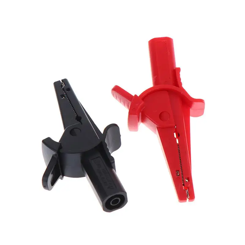 Hot Sale 2Pcs Alligator Clip Multimeter Accessories 4mm Banana Socket 1000V/10A Fully Insulated Safety Clips