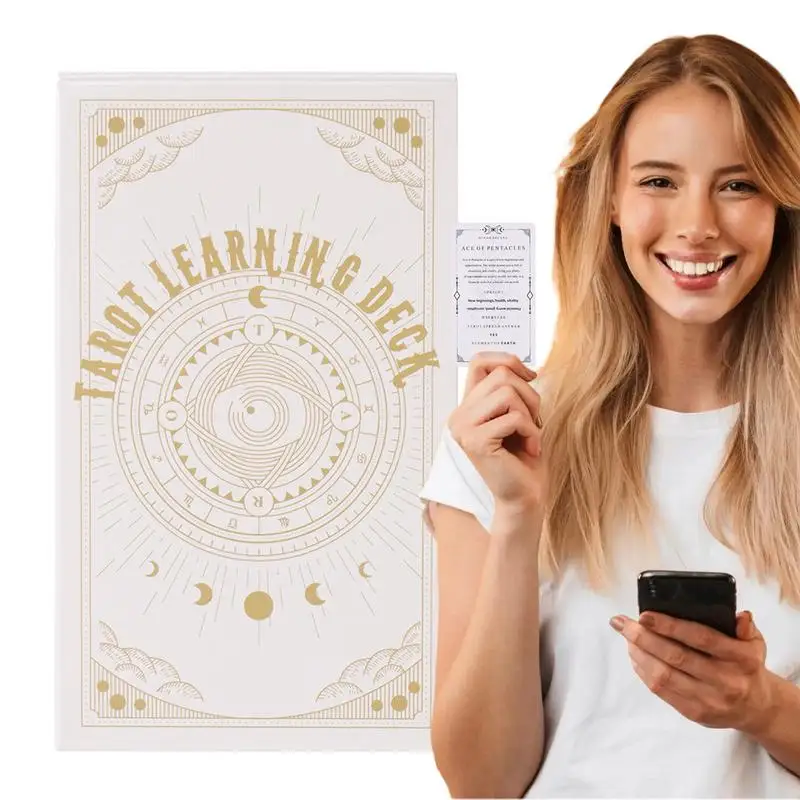 78 Cards Learning Deck Tarot Divination Edition Borad Playing Games Deck Game Meaning Prediction Card Toy Full English Version