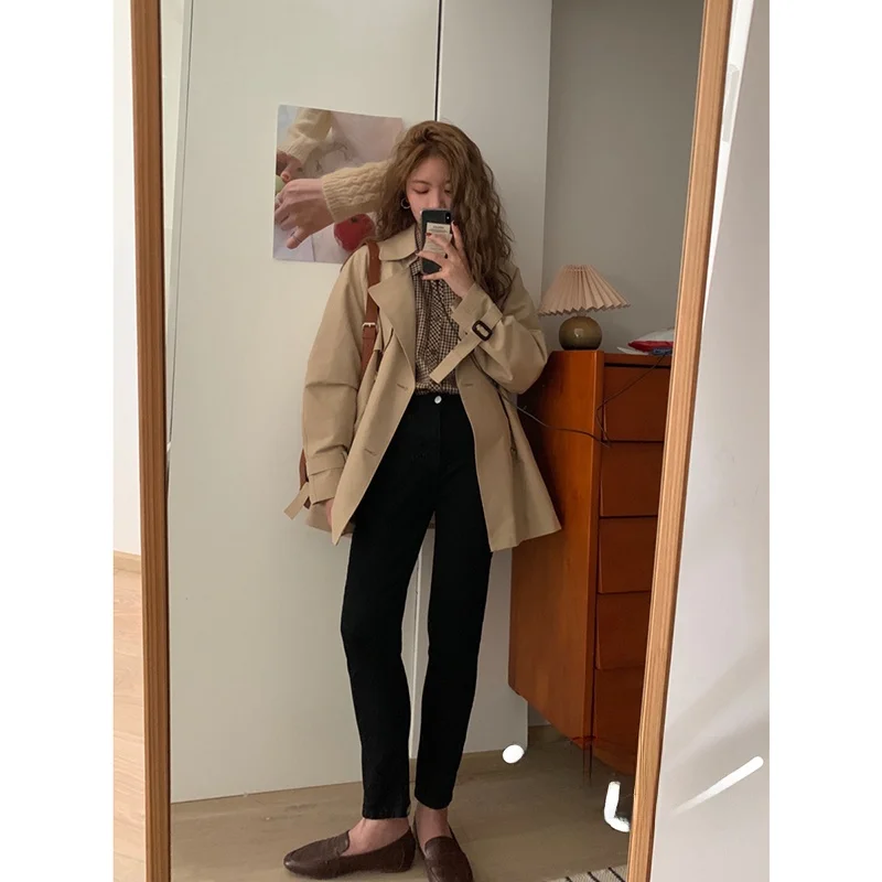 Women's Plaid irt Long Sve  Ne Patterned Spring Autumn Korean Sle Loose Versatile Layering Inner Wear Top