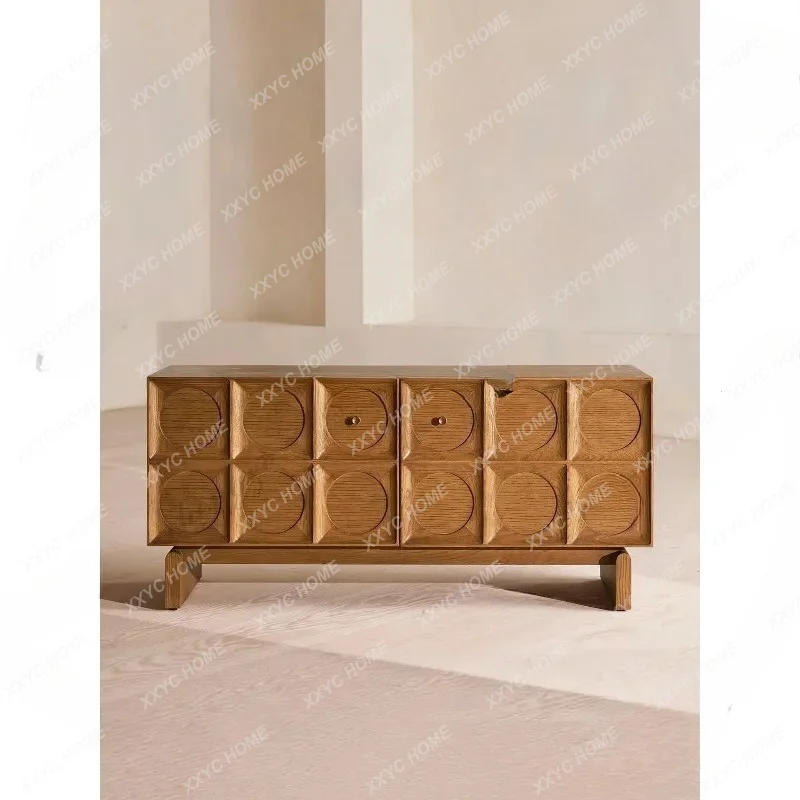 XX retro solid wood dining side cabinet light luxury wall locker TV cabinet entrance