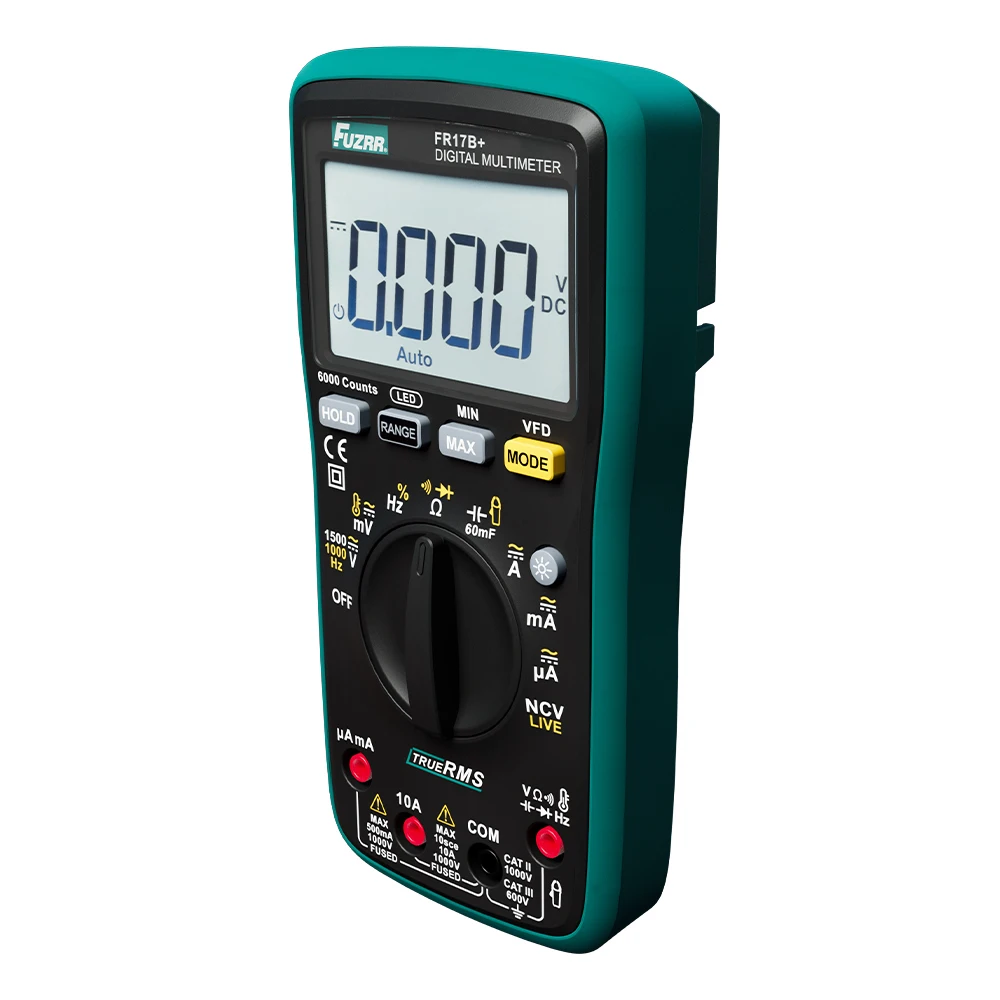 FUZRR FR15B+ FR17B+ Digital True RMS Multimeter Auto Range NCV AC DC Voltage Current Capacitance Tester Auto Elec Circuit Repair