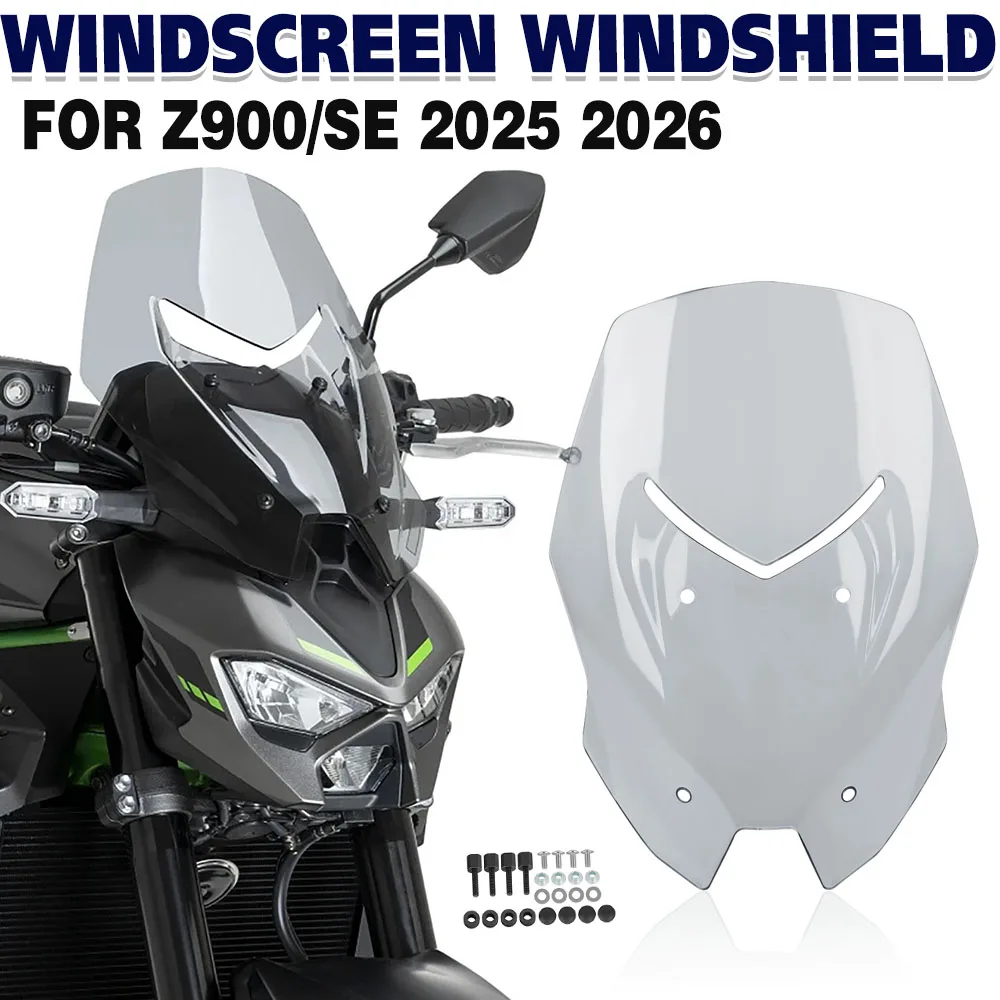 For KAWASAKI Z900 Z900SE 2025 2026 Front Sports Windshield Viser Visor Wind Deflector Windscreen Spoiler Double Bubble Screen