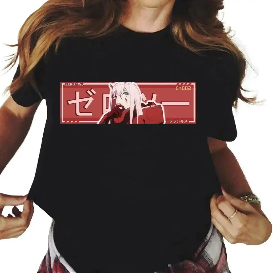 Anime Darling in The Franxx Zero Two Print T Shirt Women Fashion Casual Streetwear Short Sleeve Men Tshirt Summer Unisex T-Shirt