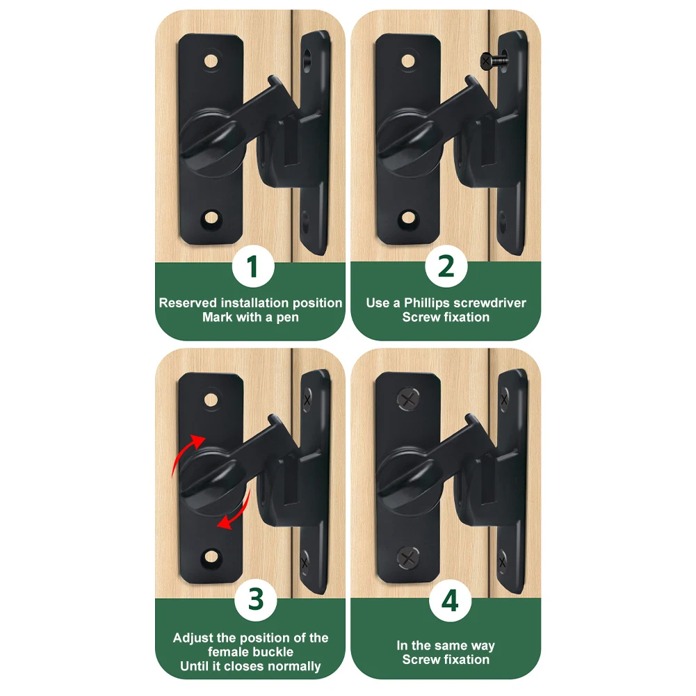 1 шт., 80x25x4 мм, защелка для раздвижной двери, домашняя безопасность, цинковый сплав 90/180 градусов, легко устанавливается, фурнитура для раздвижных дверей, дверные болты