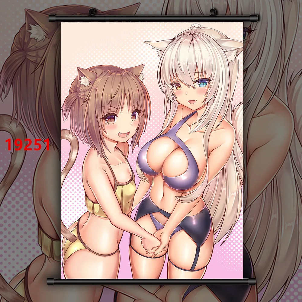 Canvas Painting Living Room Decor Nekopara Vanilla Chocola Posters And Prints Wall Art Bedroom Home Decoration