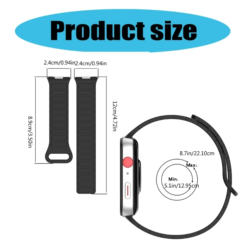 Correa reloj magnética silicona, diseños unisex, correa reloj silicona para reloj Fit 3