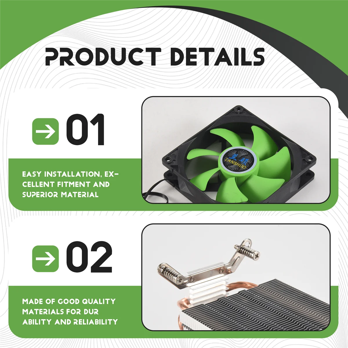 A51I CPU Cooler 2 Heat Pipes Ultra Quiet Cooler Fan CPU Radiator for LGA 2011 X79 X99 X299 (3Pin Single Fan)