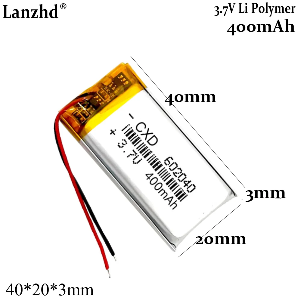 

3.7V polymer lithium battery For early education machine GPS navigator Bluetooth speaker built-in battery cell 602040 400mAh